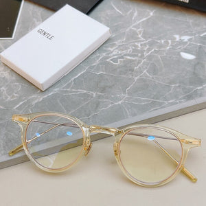 Retro GENTLE Round Shape Eyeglasses Frame JOJO Men's Women's B Titanium Eyeglass Frames Myopia Prescription Transparent Glasses