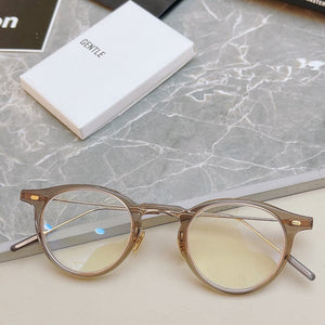 Retro GENTLE Round Shape Eyeglasses Frame JOJO Men's Women's B Titanium Eyeglass Frames Myopia Prescription Transparent Glasses