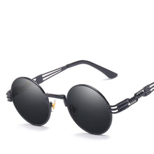 Carica l'immagine nel visualizzatore di Gallery, Retro Gothic Steampunk Mirror Sunglasses Men Gold and Black Sun Glasses Vintage Round Circle Women UV Gafas De Sol