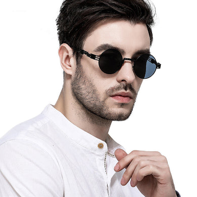 Retro Gothic Steampunk Mirror Sunglasses Men Gold and Black Sun Glasses Vintage Round Circle Women UV Gafas De Sol