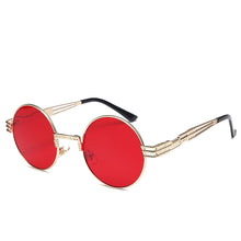 Carica l'immagine nel visualizzatore di Gallery, Retro Gothic Steampunk Mirror Sunglasses Men Gold and Black Sun Glasses Vintage Round Circle Women UV Gafas De Sol