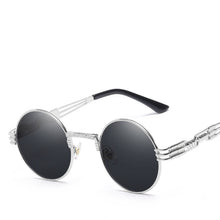 Carica l'immagine nel visualizzatore di Gallery, Retro Gothic Steampunk Mirror Sunglasses Men Gold and Black Sun Glasses Vintage Round Circle Women UV Gafas De Sol