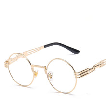 Carica l'immagine nel visualizzatore di Gallery, Retro Gothic Steampunk Mirror Sunglasses Men Gold and Black Sun Glasses Vintage Round Circle Women UV Gafas De Sol