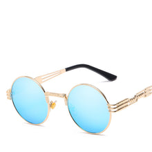 Carica l'immagine nel visualizzatore di Gallery, Retro Gothic Steampunk Mirror Sunglasses Men Gold and Black Sun Glasses Vintage Round Circle Women UV Gafas De Sol