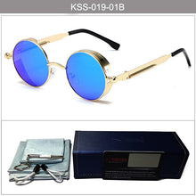 Carica l'immagine nel visualizzatore di Gallery, Retro Gothic Steampunk Sunglasses Men Round Vintage Metal Circle Punk Sun Glasses Male Alloy Beach Summer Circular Drive Eyewear
