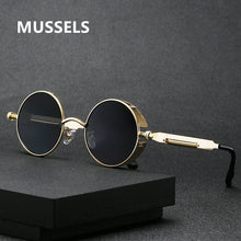 Load image into Gallery viewer, Retro Gothic Steampunk Sunglasses Men Round Vintage Metal Circle Punk Sun Glasses Male Alloy Beach Summer Circular Drive Eyewear