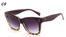 Carica l&#39;immagine nel visualizzatore di Gallery, Occhiali da sole sfumati retrò Donne Designer di marca Lenti con montatura Classic Rivet Shades Donna Uomo Occhiali Oculos De Sol UV400 