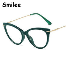 Carica l&#39;immagine nel visualizzatore di Gallery, Retro Green Glasses Frame Myopia Nerd  Eyeglasses Frame Women TR90 Ultra light frame Cat Eye Glasses Sexy Eyewear Optical