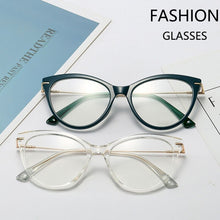 Carica l&#39;immagine nel visualizzatore di Gallery, Retro Green Glasses Frame Myopia Nerd  Eyeglasses Frame Women TR90 Ultra light frame Cat Eye Glasses Sexy Eyewear Optical