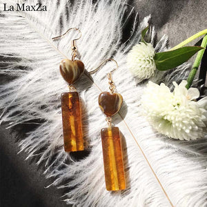 Retro Heart Irregular Grain Earrings Romantic Individuality Long Design Earrings for Women Jewelry Accessories Earring Female