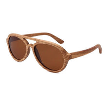 Load image into Gallery viewer, Retro Hollow craft Wood sunglasses women men high grade Zebrano Brand Design Polarized sunglasses Beach Bamboo eyeglasses