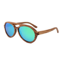 Load image into Gallery viewer, Retro Hollow craft Wood sunglasses women men high grade Zebrano Brand Design Polarized sunglasses Beach Bamboo eyeglasses