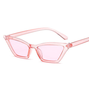 Retro Jelly Color Sun Glasses Sexy Cat Eye Triangle Sunglasses Female Eyewear Polarized Streetwear Trendy Ladies Glasses