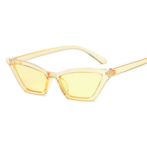 Retro Jelly Color Sun Glasses Sexy Cat Eye Triangle Sunglasses Female Eyewear Polarized Streetwear Trendy Ladies Glasses