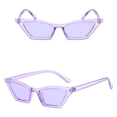 Retro Jelly Color Sun Glasses Sexy Cat Eye Triangle Sunglasses Female Eyewear Polarized Streetwear Trendy Ladies Glasses