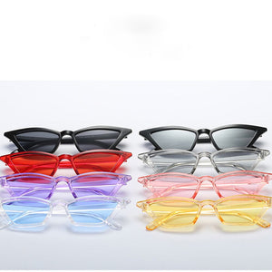 Retro Jelly Color Sun Glasses Sexy Cat Eye Triangle Sunglasses Female Eyewear Polarized Streetwear Trendy Ladies Glasses