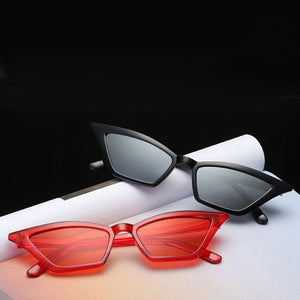 Retro Jelly Color Sun Glasses Sexy Cat Eye Triangle Sunglasses Female Eyewear Polarized Streetwear Trendy Ladies Glasses