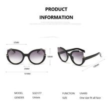 Load image into Gallery viewer, Retro Large Cat Eye Sunglasses Women Brand Designer Mirror Personality Semi-Rimless Cateye Sun Glasses For Lady Shadow UV400