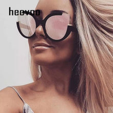 Load image into Gallery viewer, Retro Large Cat Eye Sunglasses Women Brand Designer Mirror Personality Semi-Rimless Cateye Sun Glasses For Lady Shadow UV400