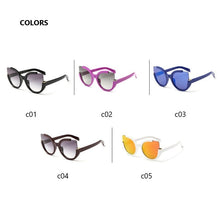 Load image into Gallery viewer, Retro Large Cat Eye Sunglasses Women Brand Designer Mirror Personality Semi-Rimless Cateye Sun Glasses For Lady Shadow UV400