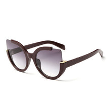 Load image into Gallery viewer, Retro Large Cat Eye Sunglasses Women Brand Designer Mirror Personality Semi-Rimless Cateye Sun Glasses For Lady Shadow UV400