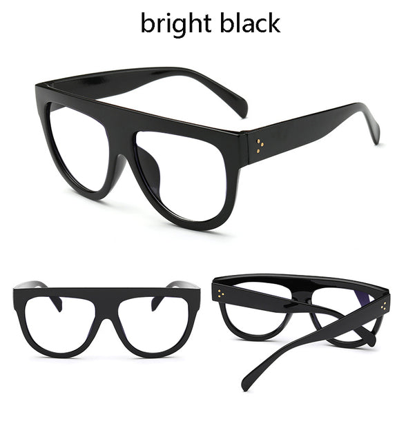 Retro Leopard Round Frame Glasses Oversized Frame Eyeglasses Men Women Vintage Prescription Lens Glasses Optical Eyewear