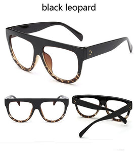 Retro Leopard Round Frame Glasses Oversized Frame Eyeglasses Men Women Vintage Prescription Lens Glasses Optical Eyewear