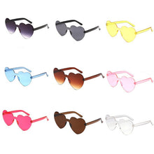 Load image into Gallery viewer, Retro Love Heart-Shaped Sunglasses Women Cat Eye Sun Glasses Ladies Shopping Sunglass Love Heart Spectacle Frame Flat Eyewear