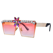 Load image into Gallery viewer, Retro  Rhinestone Oversized Vintage Square Sun glasses Eyewear Shade Oculos de sol feminino Sunglasses UV400