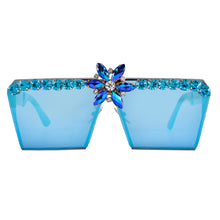 Load image into Gallery viewer, Retro  Rhinestone Oversized Vintage Square Sun glasses Eyewear Shade Oculos de sol feminino Sunglasses UV400