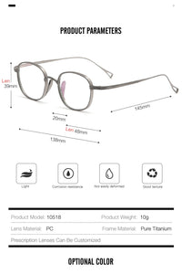 Retro Men Pure Titanium Glasses Frame Oval Women  Brand Prescription Myopia Optical Eyeglasses Frame Square Small Eyewear