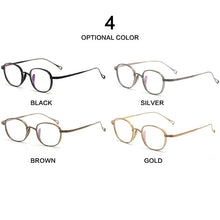 Carica l&#39;immagine nel visualizzatore di Gallery, Retro Men Pure Titanium Glasses Frame Oval Women  Brand Prescription Myopia Optical Eyeglasses Frame Square Small Eyewear