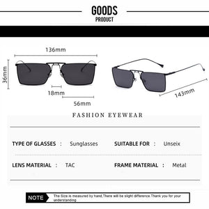 Retro Metal Frame Double Bridges Rectangle Sunglasses Men Green Black Square Sun Glasses Women  Shades UV400