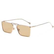 Load image into Gallery viewer, Retro Metal Frame Double Bridges Rectangle Sunglasses Men Green Black Square Sun Glasses Women  Shades UV400