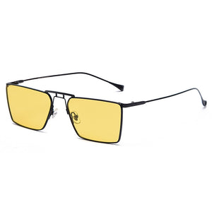 Retro Metal Frame Double Bridges Rectangle Sunglasses Men Green Black Square Sun Glasses Women  Shades UV400