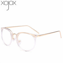 Carica l&#39;immagine nel visualizzatore di Gallery, Retro Metal Frame Eyeglasses Oversized Clear Lens Glasses Men Women Transparent Optical Cat Eye Glasses Frames Spectacle