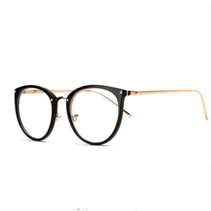 Retro Metal Frame Eyeglasses Oversized Clear Lens Glasses Men Women Transparent Optical Cat Eye Glasses Frames Spectacle