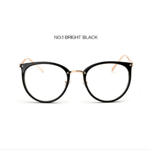 Retro Metal Frame Eyeglasses Oversized Clear Lens Glasses Men Women Transparent Optical Cat Eye Glasses Frames Spectacle