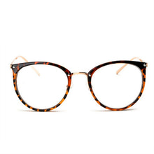 Carica l&#39;immagine nel visualizzatore di Gallery, Retro Metal Frame Eyeglasses Oversized Clear Lens Glasses Men Women Transparent Optical Cat Eye Glasses Frames Spectacle