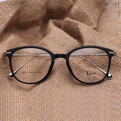 Retro Myopia Glasses for Women Tr90 Ultra Light Full Frame Oval Large Frame Thin Lens for Men