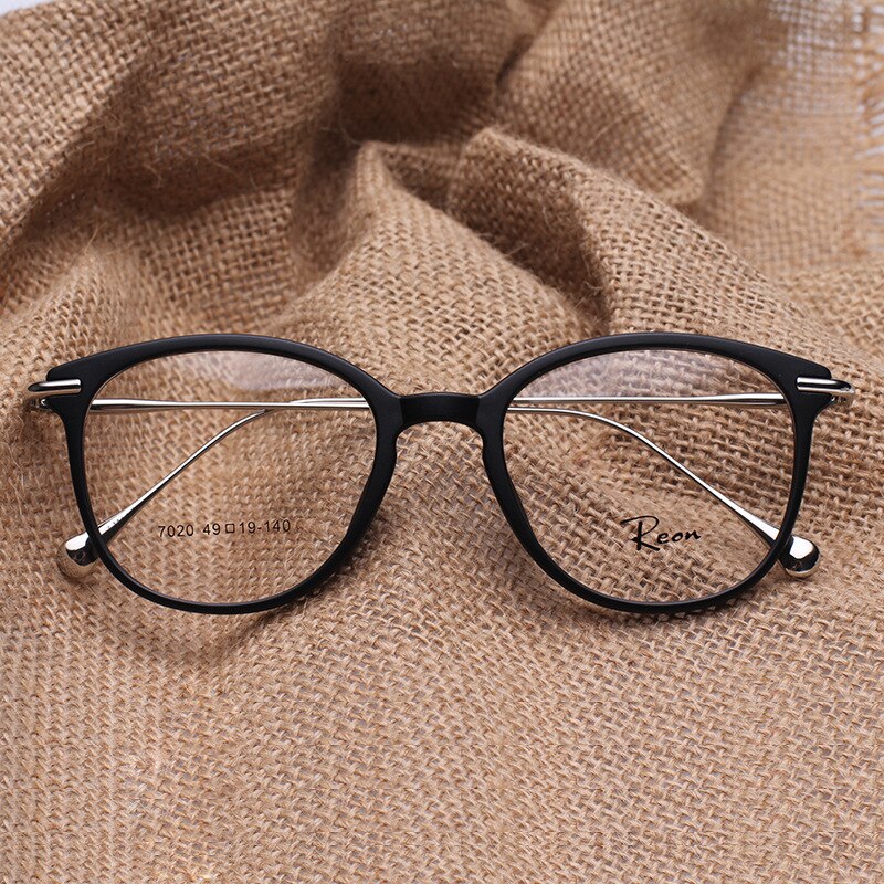 Retro Myopia Glasses for Women Tr90 Ultra Light Full Frame Oval Large Frame Thin Lens for Men