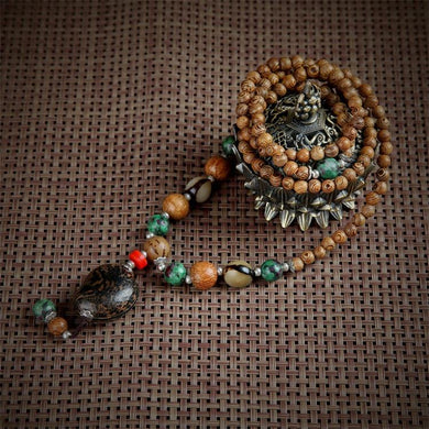 Retro National Style Cotton And Linen Clothing Decorative Accessories Pendant Long Section Of The Buddha Beads Necklace WW-11