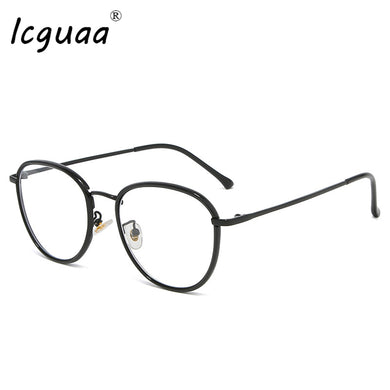 Retro Oval Optical Sunglasses Anti-blue Light Frame Women Men Transparent Computer Glasses Round Eyewear Blocking Sunglasses