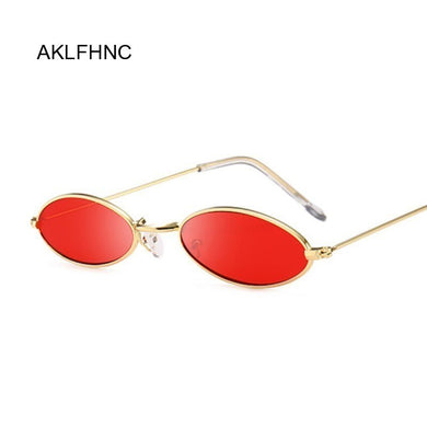 Retro Oval Red Sunglasses Men Women Brand Designer Vintage Metal Frame Sun Glasses Male Female Lunette De Soleil Homme UV400