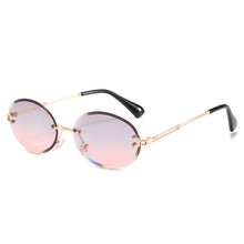Load image into Gallery viewer, Retro Oval Sunglasses for Women Men Vintage Gold Metal Frameless Rimless Glasses Tinted Lens UV400 Protection