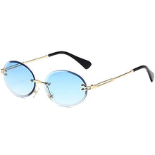 Load image into Gallery viewer, Retro Oval Sunglasses for Women Men Vintage Gold Metal Frameless Rimless Glasses Tinted Lens UV400 Protection