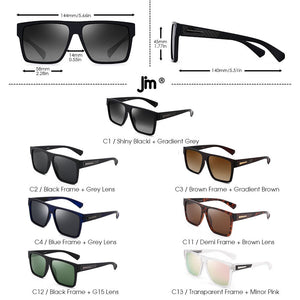 Retro Oversized Square Polarized Sunglasses Women Men Brand Design Driving Big Large Sunglasses for Women Men Black