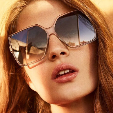 Retro Oversized Square Sunglasses Popular Ladies  Brand Big Frame Ladies Sunglasses Black Gradient Female Glasses