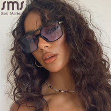 Load image into Gallery viewer, Retro Oversized Square Sunglasses Women Men 2023 Double Bridges Eyewear UV400 Popular ins Shades Sun Glasses