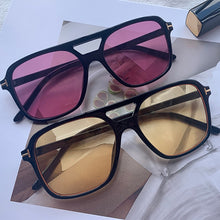 Load image into Gallery viewer, Retro Oversized Square Sunglasses Women Men 2023 Double Bridges Eyewear UV400 Popular ins Shades Sun Glasses oculos